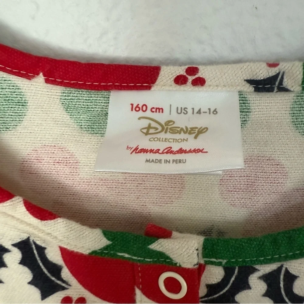 Hanna Andersson Christmas Holiday Red Green Mickey Mouse Nightgown size 14/16